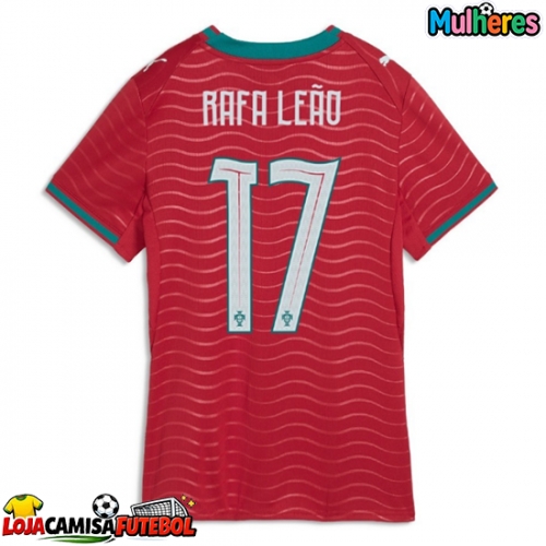 Camisa de Futebol Portugal Rafael Leao #17 Equipamento Principal Mulheres Mundo 2026 Manga Curta